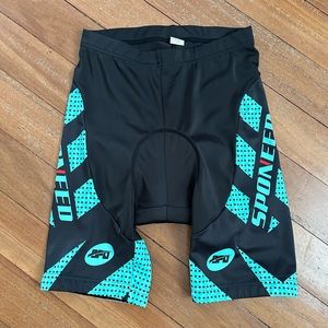 Sponeed Cycling Shorts Padded Black/Teal